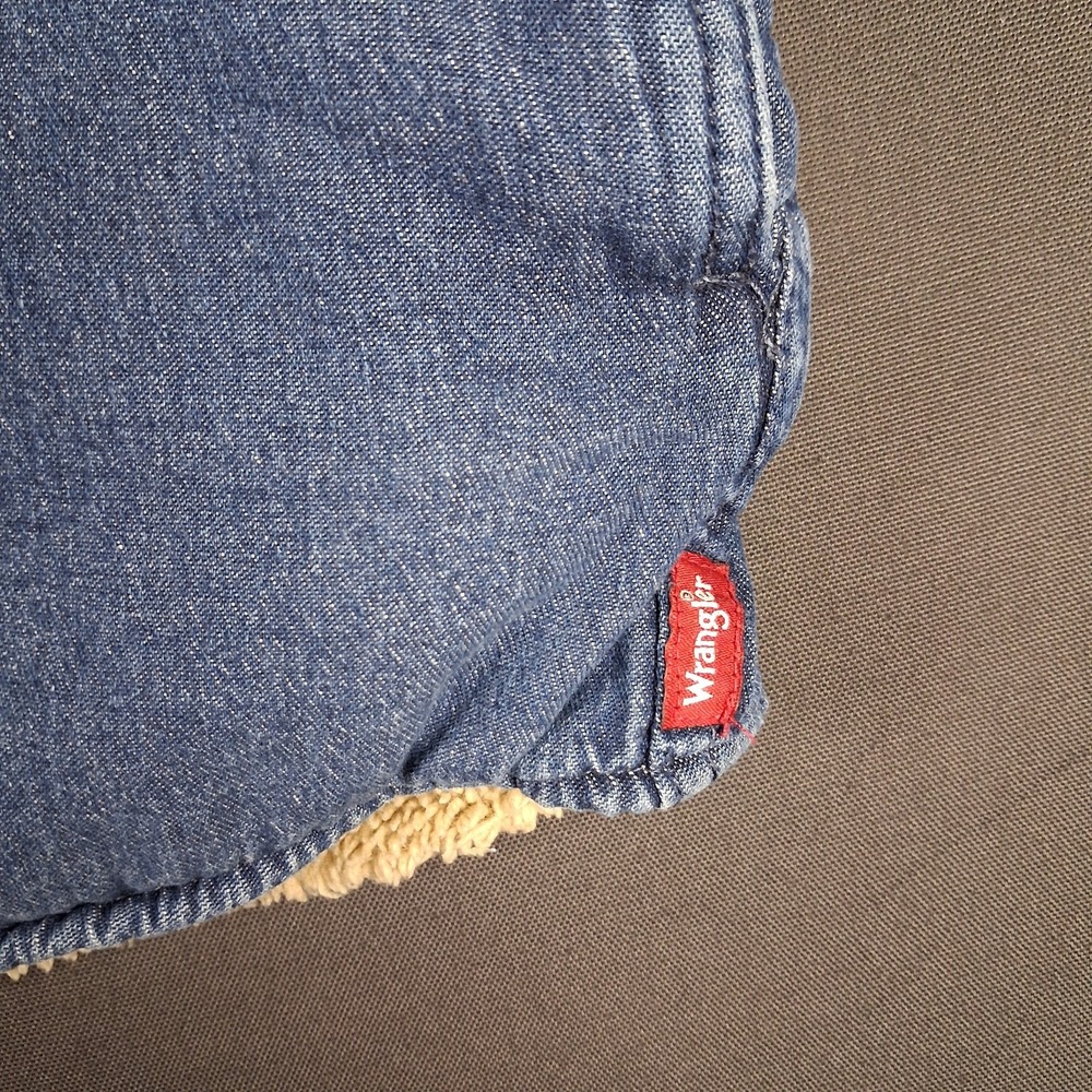 Vintage Wrangler Shacket Sherpa Lined Denim Jacket Men's 2XL Western Trucker - Picture 4 of 8